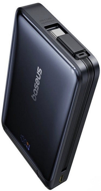 Зовнішній акумулятор (Power Bank) Baseus Nomos Qi2 45W 10000mAh Black. Харків - фото 6