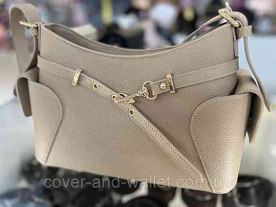 Стильна жіноча сумка через плече з натуральної шкіри (тауп) Virginia Conti Київ