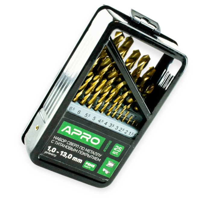 Набір свердл по металу Р6М5 титан 25шт (1,0-13,0 мм) метал. футляр Мукачево - фото 1