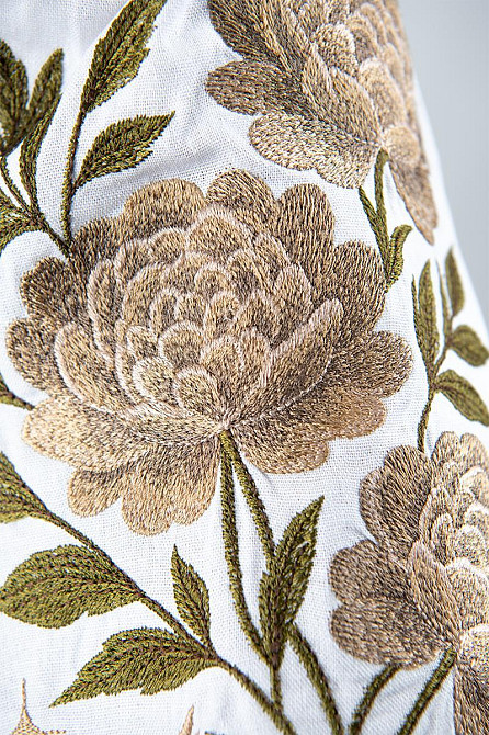 Вишиванка жіноча, лляна, біла, з довгим рукавом, топ Київ - фото 2