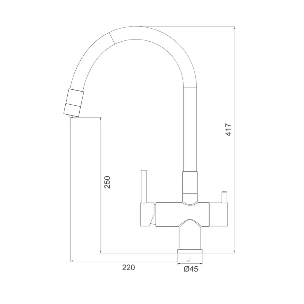 Смеситель для кухни под фиьтр GAPPO G4398-36 с гибким изливом, черный Киев - изображение 9