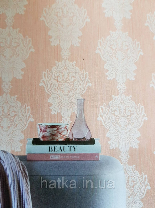 Текстильні шпалери на флізеліновій основі Cador Rasch Textil 086767 вензелі світло-бурштиновий тарракотовый Київ - фото 1