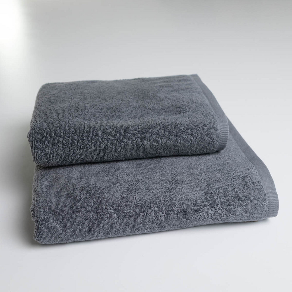 Комплект рушників для готелів 2шт GM Textile 50х90см, 70х140см 500г/м2 (Сірий) Суми - фото 1