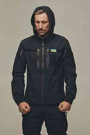 Демісезонна чоловіча куртка 4Wstretch чорна, чоловіча тактична всесезонна куртка чорна Львів