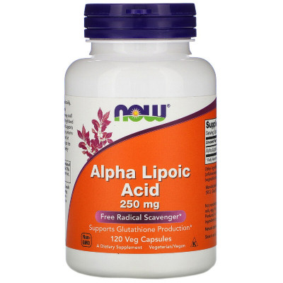 Антиоксидант Now Foods Альфа-липоевая кислота 250 мг, Alpha Lipoic Acid, 120 капсу (NOW-03043) Винница - изображение 1