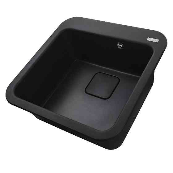 Гранітна мийка Globus Lux BARBORA чорний металік 510х510мм-А0001 Київ