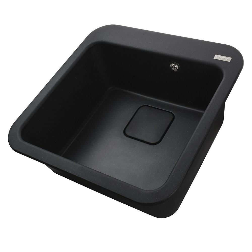 Гранітна мийка Globus Lux BARBORA чорний металік 510х510мм-А0001 Тернопіль - фото 3