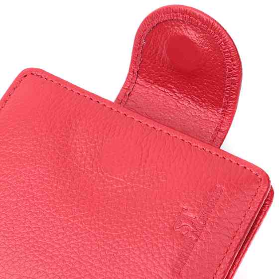 Вертикальний гаманець для яскравих жінок із натуральної шкіри ST Leather 22702 Червоний Київ