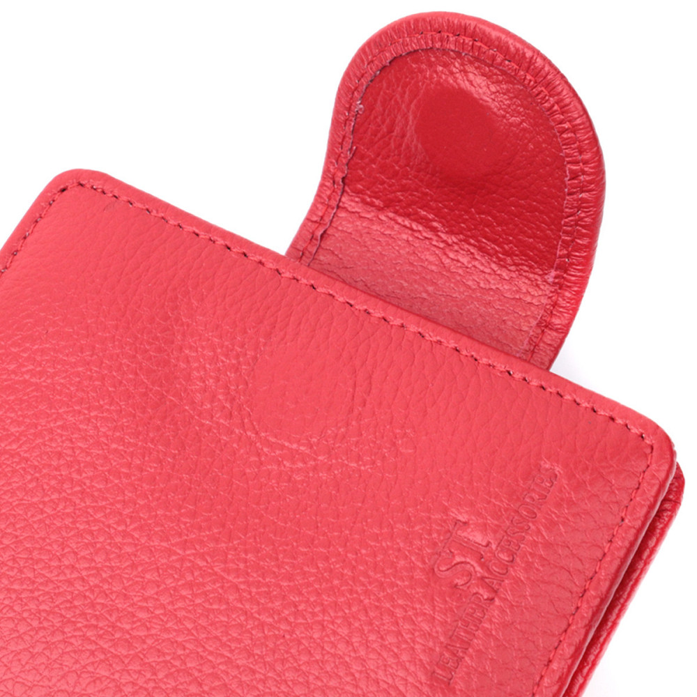 Вертикальний гаманець для яскравих жінок із натуральної шкіри ST Leather 22702 Червоний Київ - фото 5