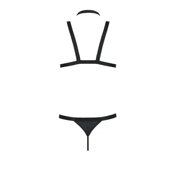 Комплект чоловічої білизни зі стреп Passion 039 SET ANDREW XXL/XXXL Black, стринги, шлейки Львів