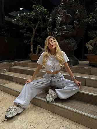 Жіночі стильні штани оверсайз турецька лакоста Білий Одеса