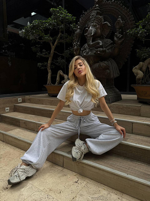 Женские стильные оверсайз брюки турецкая лакоста Белый Одесса - изображение 4