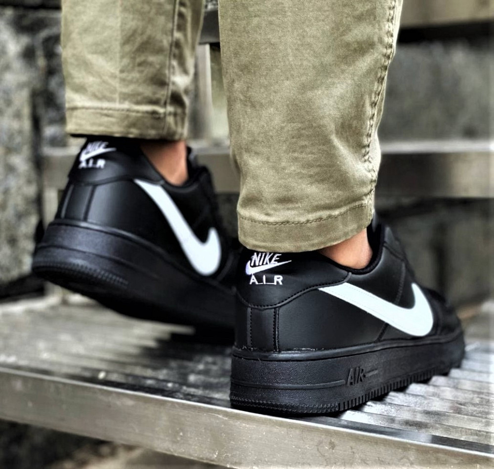 Термо Кросівки Nike Force Чорні Чоловічі Шкіряні Найк Форси Єврозима (розміри: 41,42,43,44,45) Дніпро - фото 4