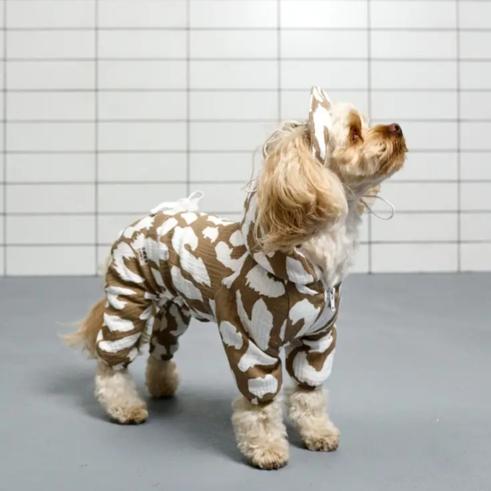 Пильник для собак із мусліну Dogs Bomba на блискавці milk chocolate 3 Одеса - фото 1