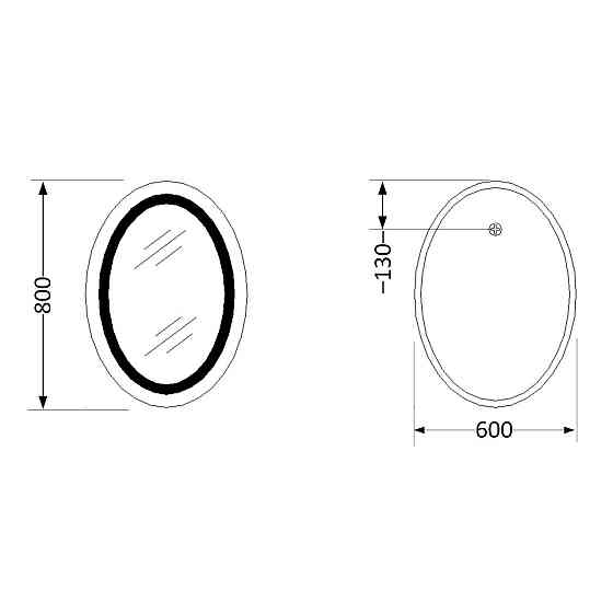 Дзеркало Lidz Vida 800х600 з LED-підсвіткою Touch, з антизапотіванням, з димером, рег. яскравості LD78LF6080 Київ