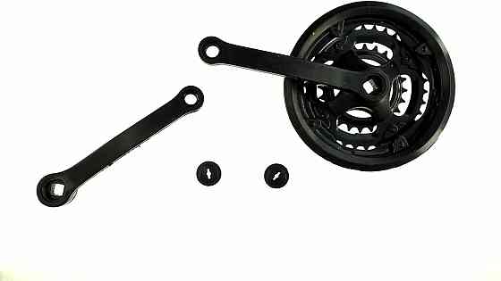 Звезды велосипедные (передние) 24/34/42T (+2 шатуна L-170mm, квадрат, черные, с защитой) (OKTALINK WHITE) DS Мукачево