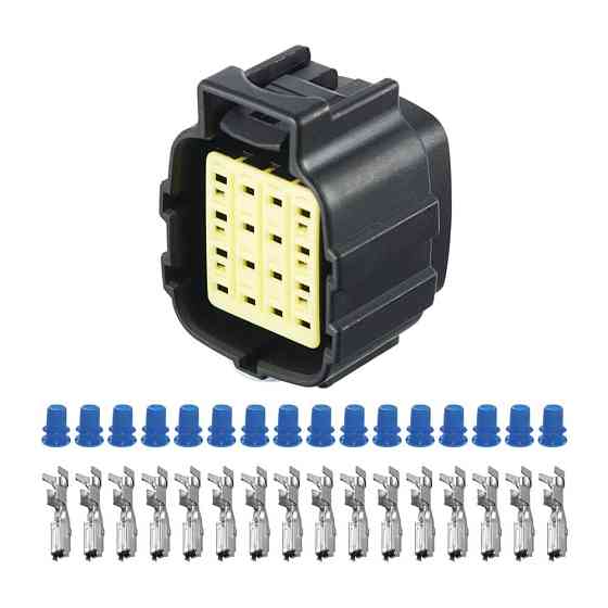 Електричний з'єднувач, 16-контактний Чорний, Пластик Київ