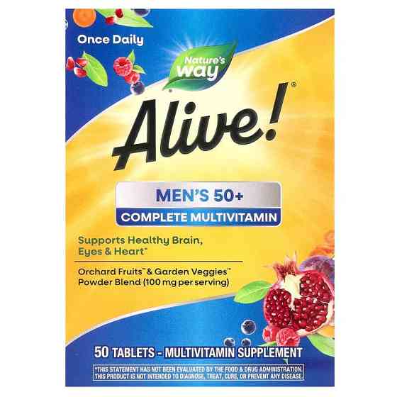 Мультивитамины для мужчин 50+ Alive! Men's 50+ Nature's Way 50 таб Киев