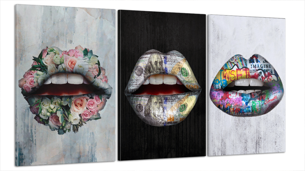 Модульна картина Абстракція Губи Art-52_B3 Київ - фото 1