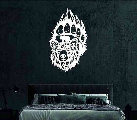 Настінне Панно «Ведмідь», Декор на стіну 90*54 см, Білий Київ