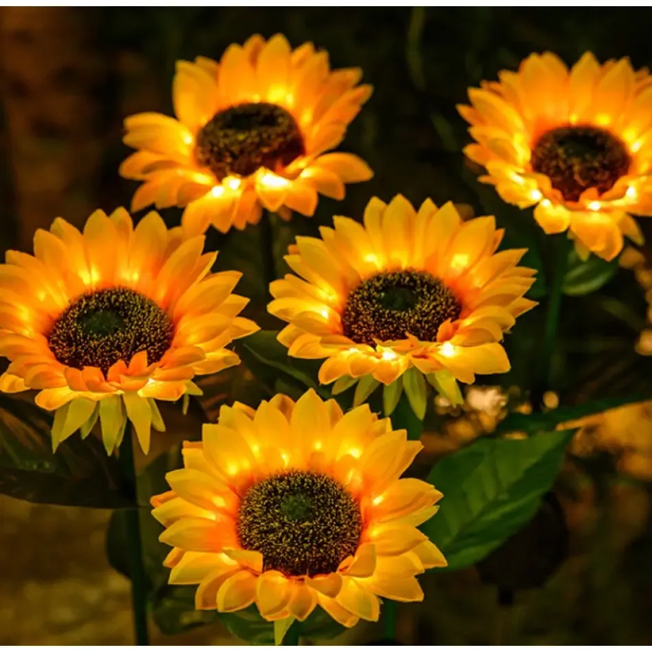 Садовый светильник на солнечной батарее Подсолнечник, 75 см, Теплый белый / Газонный светодиодный фонарь Коломия - фото 2