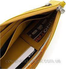 Тонкий желтый женский кошелек из натуральной кожи на молнии Marco Coverna Киев - изображение 5