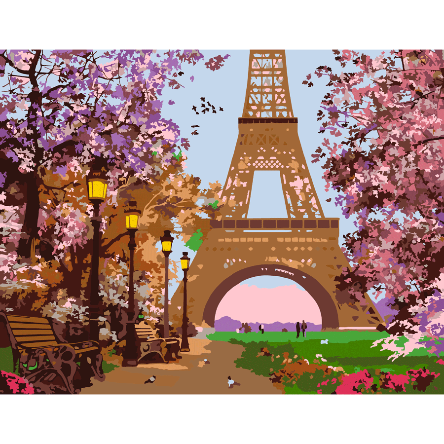 Картина за номерами „Романтична алея в Парижі“ 35×45см ROSA START Київ - фото 1