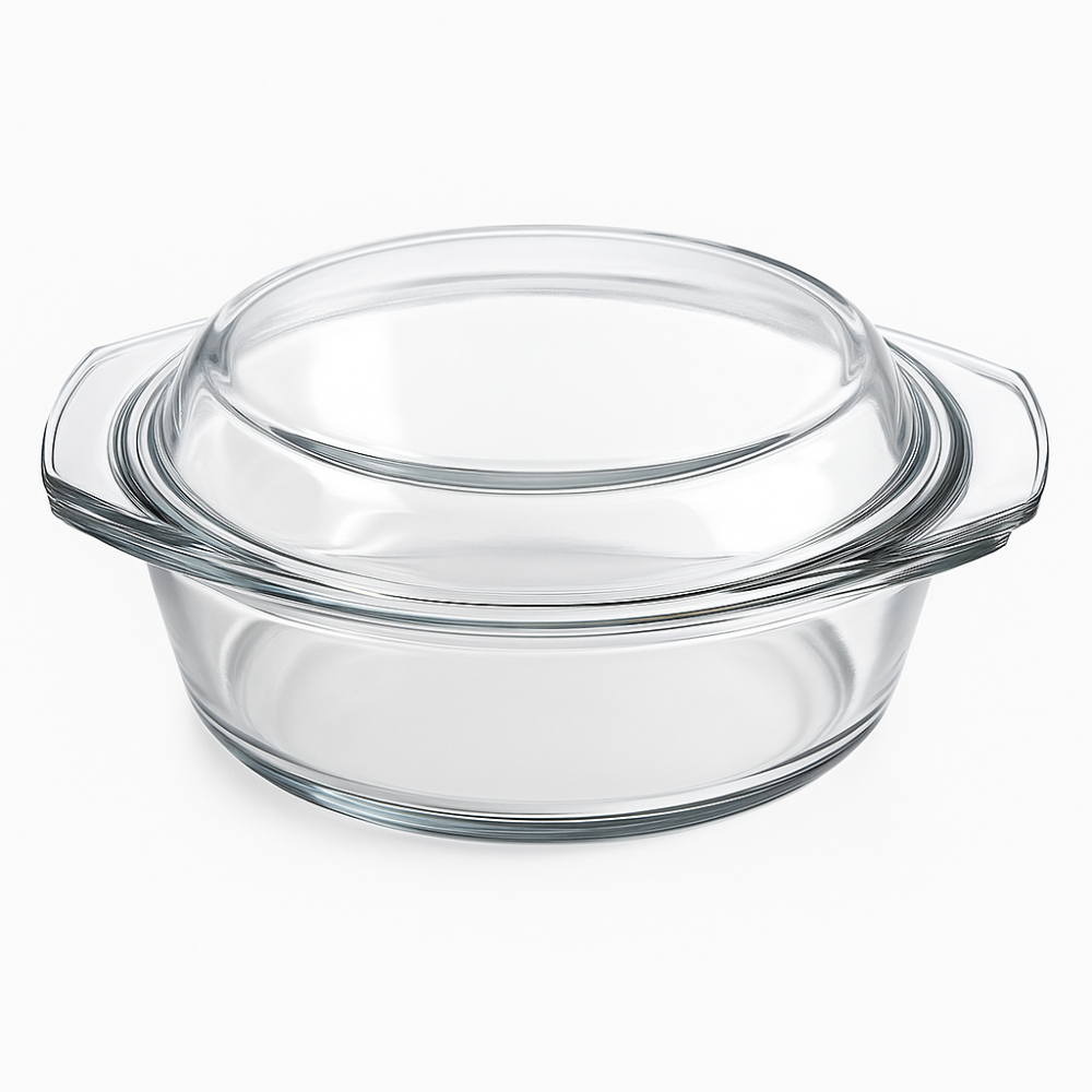 Стеклянная кастрюля, термокастрюля 1,5 л. с крышкой Киев - изображение 1