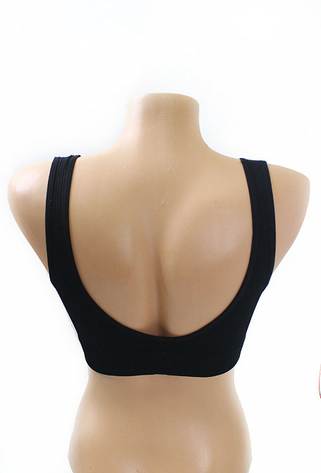 Топ бюстгальтер рубчик з широкою гумкою Чорний L/XL Харків - фото 2