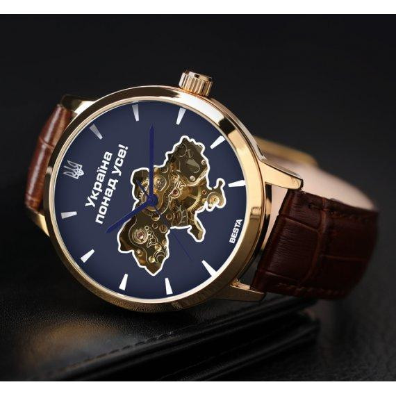 Мужские наручные часы Besta Skeleton UA (Коричневые) Винница - изображение 9