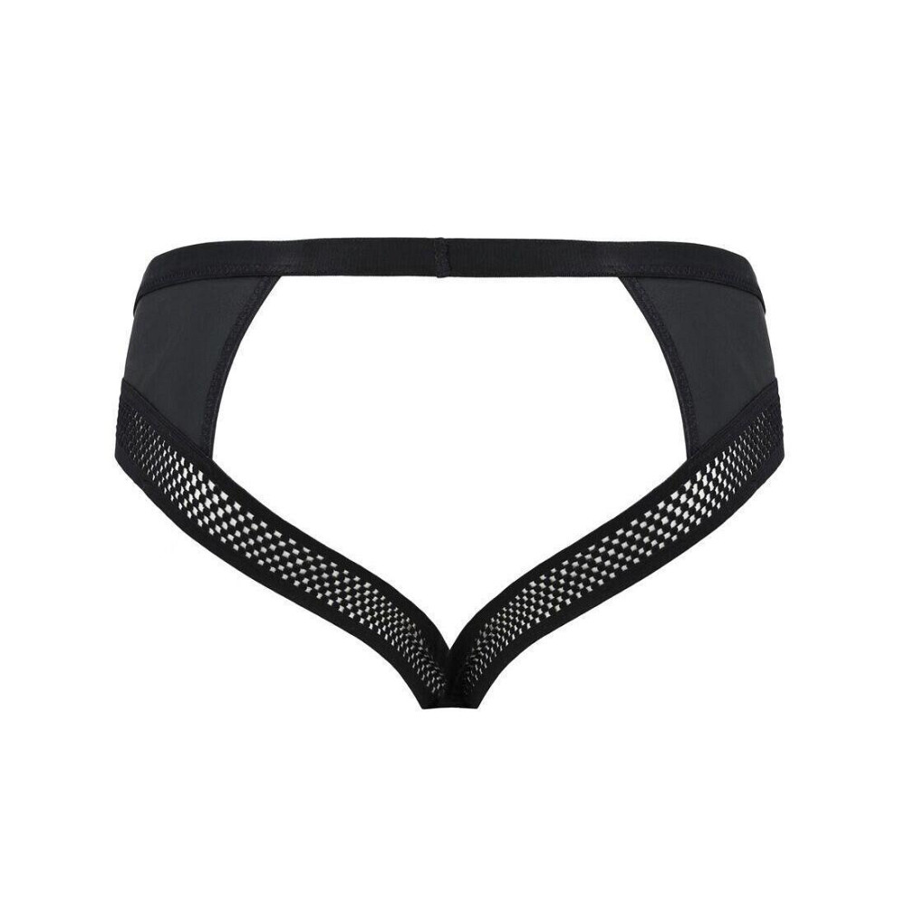 Мужские трусы с цепочкой Passion 030 SLIP TOM XXL/XXXL Black, экокожа, открытые ягодицы Sex Aura Киев - изображение 6