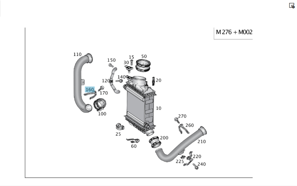 Mercedes-Benz  A2760980039 Кріплення трубопроводу наддуву праворуч C-Class W205 GLC X253 E-class W213 E-class Coupe C238 E-class W212 SLK/SLC R172 E-C Одеса - фото 1
