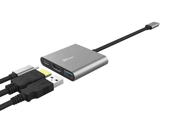 USB-хаб Trust Dalyx Aluminium USB Type-C 3-в-1 (23772) ( Сріблястий ) Харків