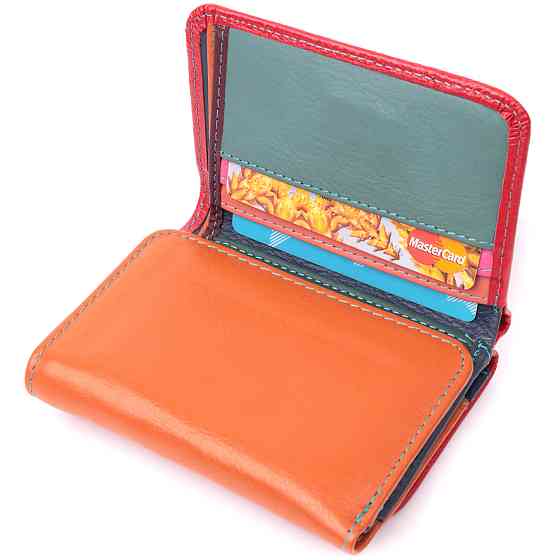 Яркий кошелек для девушек из натуральной кожи ST Leather 22498 Разноцветный Киев