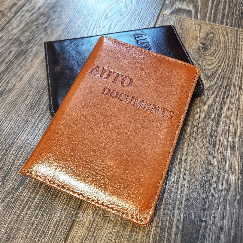 Кожаная обложка на водительское удостоверение с файлами ST Leather Киев - изображение 1