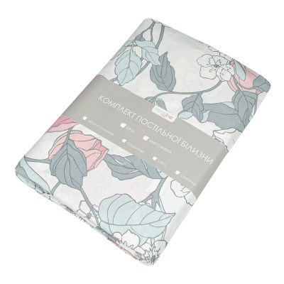 Постільна білизна Home Line Весняний Вечір сіро-бежевий бязь полуторний (168342) Вінниця - фото 1