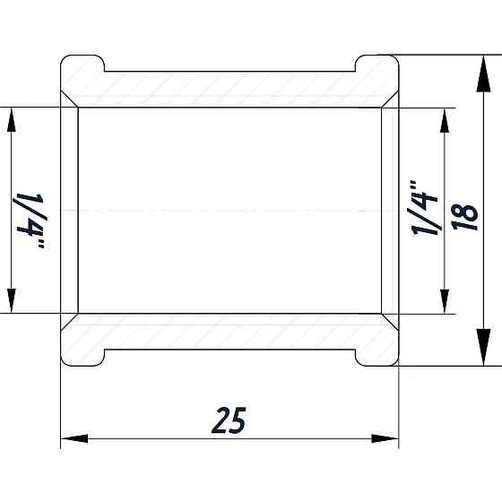 Муфта 1/4″ВВ нікельована восьмигранна NM111O OPTIMUM Киев