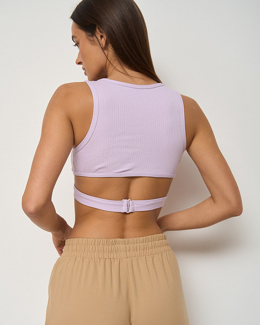 Кроп топ у рубчик — декоративна застібка на спині Nicoletta 80585 XL Київ - фото 4