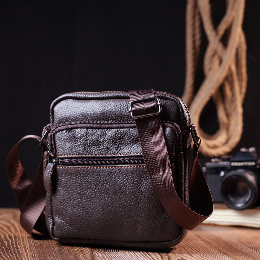 Сумка мужская кожаная Коричневая (Vintage) Киев - изображение 3