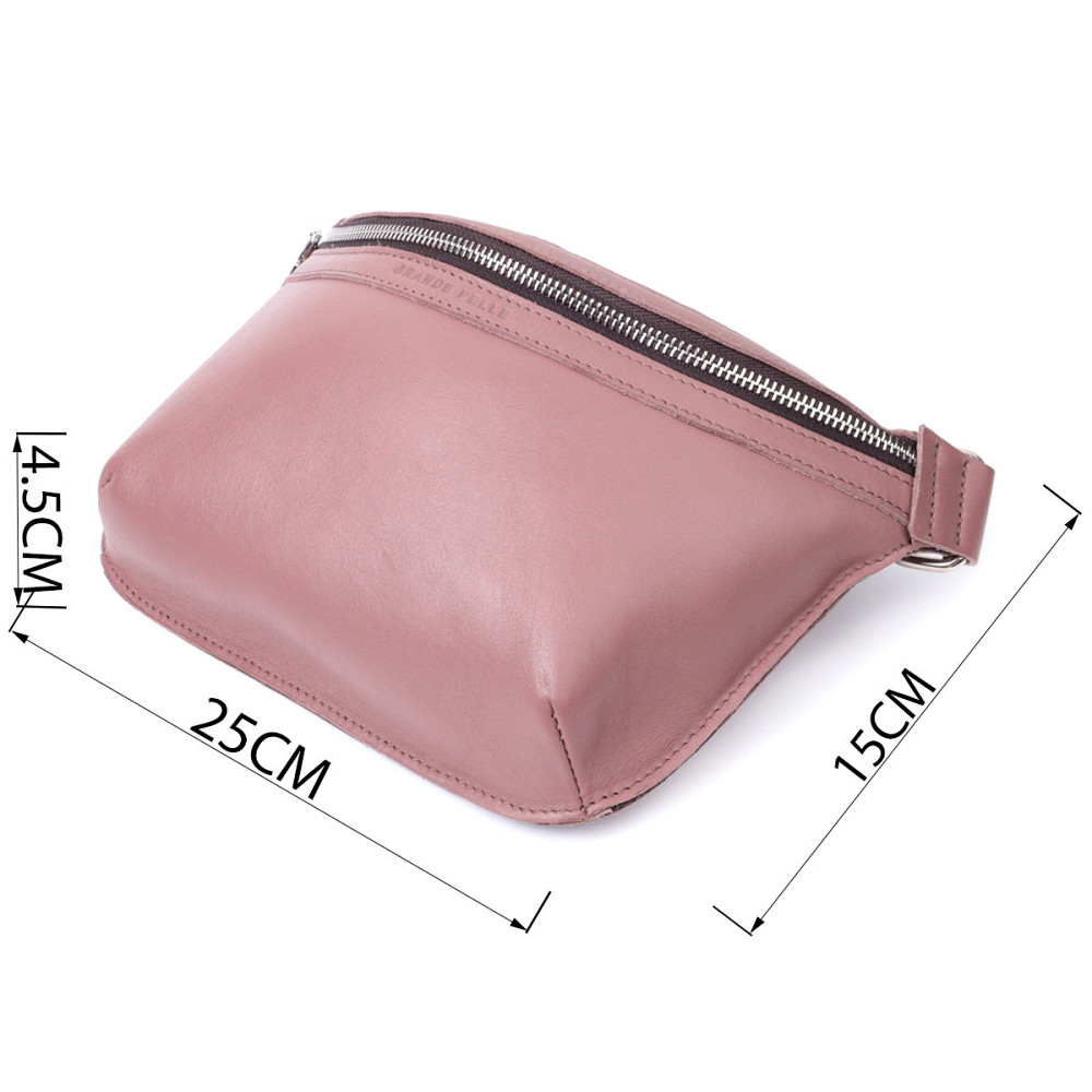 Цікава бананка для жінок з натуральної шкіри Бежевий (GRANDE PELLE) Київ - фото 7