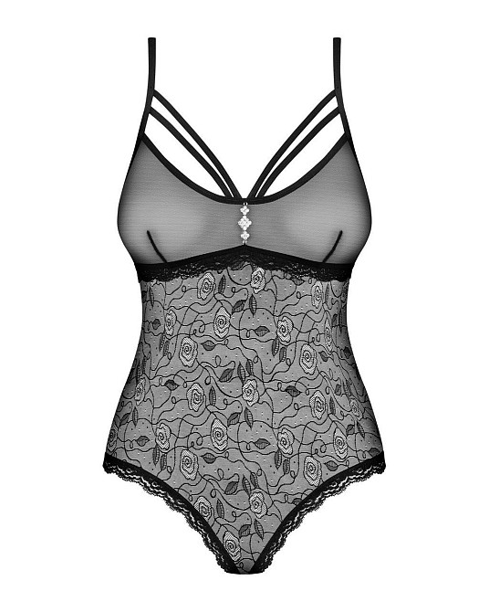 Мереживне боді з доступом Obsessive 818-TED-1 teddy XS/S, чорне Sex Aura Київ - фото 5