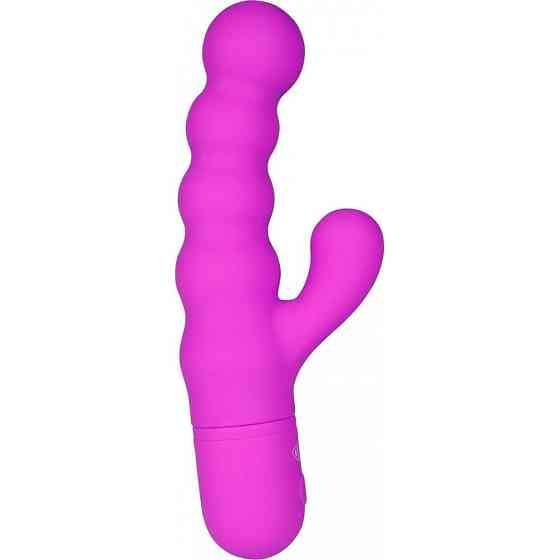 Вибратор-кролик рельефный Double Up Miss V, фиолетовый Sex Aura Киев