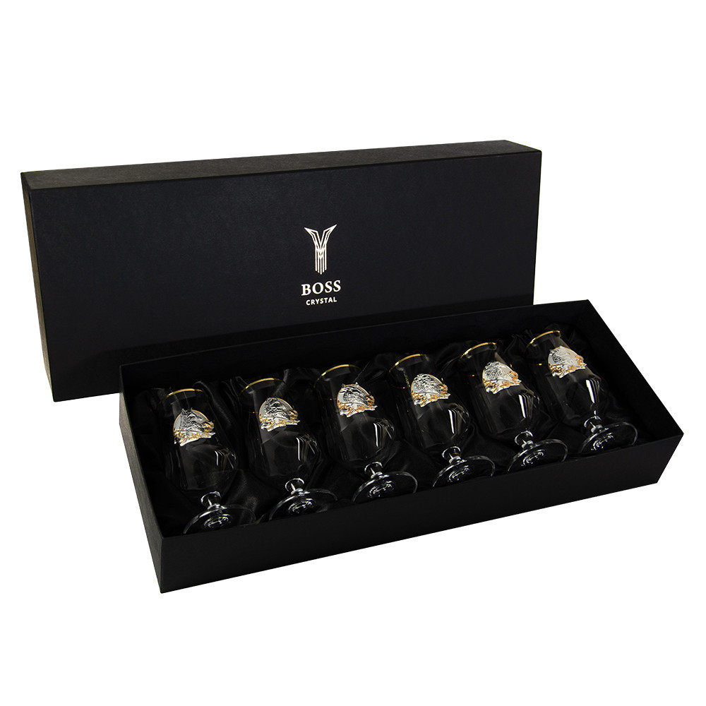 Набір для пива “SENATOR” 6 келихів 470 мл, кришталь, золото Рівне - фото 1