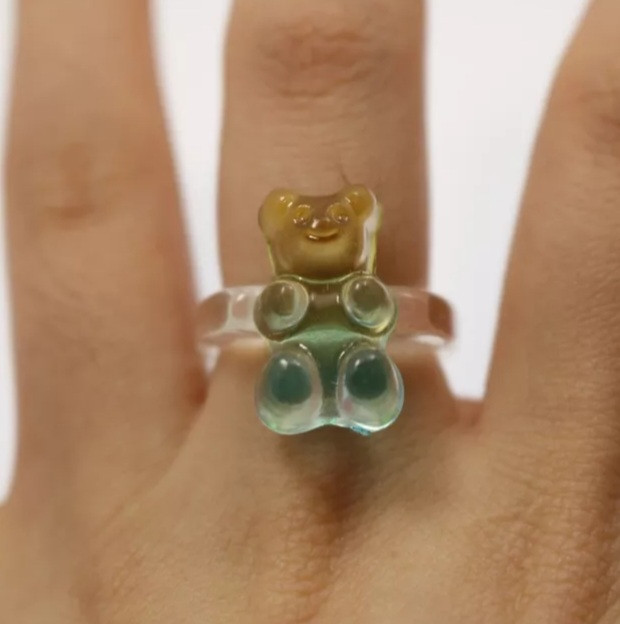 Кольцо с мишкой для детей - окружность 4,5см (не регулируется), пластик Киев - изображение 1