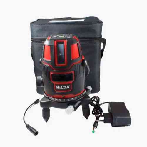 Лазерний рівень Hilda LS-050, 5 ліній 6 точок, акумулятор, червоний лазер, нивелір для будівництва та ремонту Київ