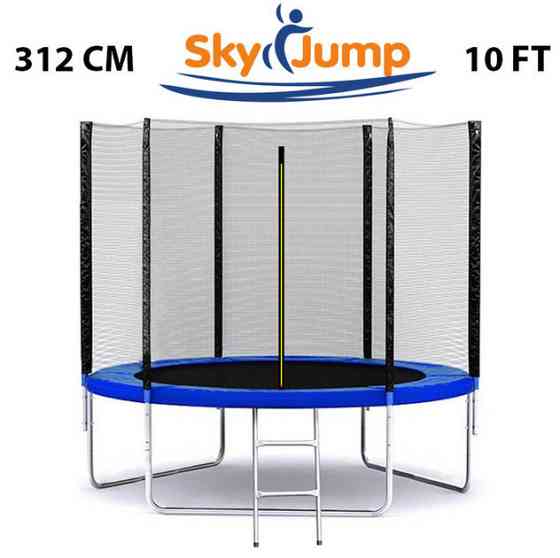 Батут SkyJump 312 см із захисною сіткою і сходами спортивний ігровий Київ