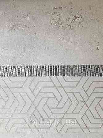 Шпалери вінілові на флізеліні Marburg City glam1.06x10 під штукатурку бетон біло- молочні прожилки срібла 32312 Київ