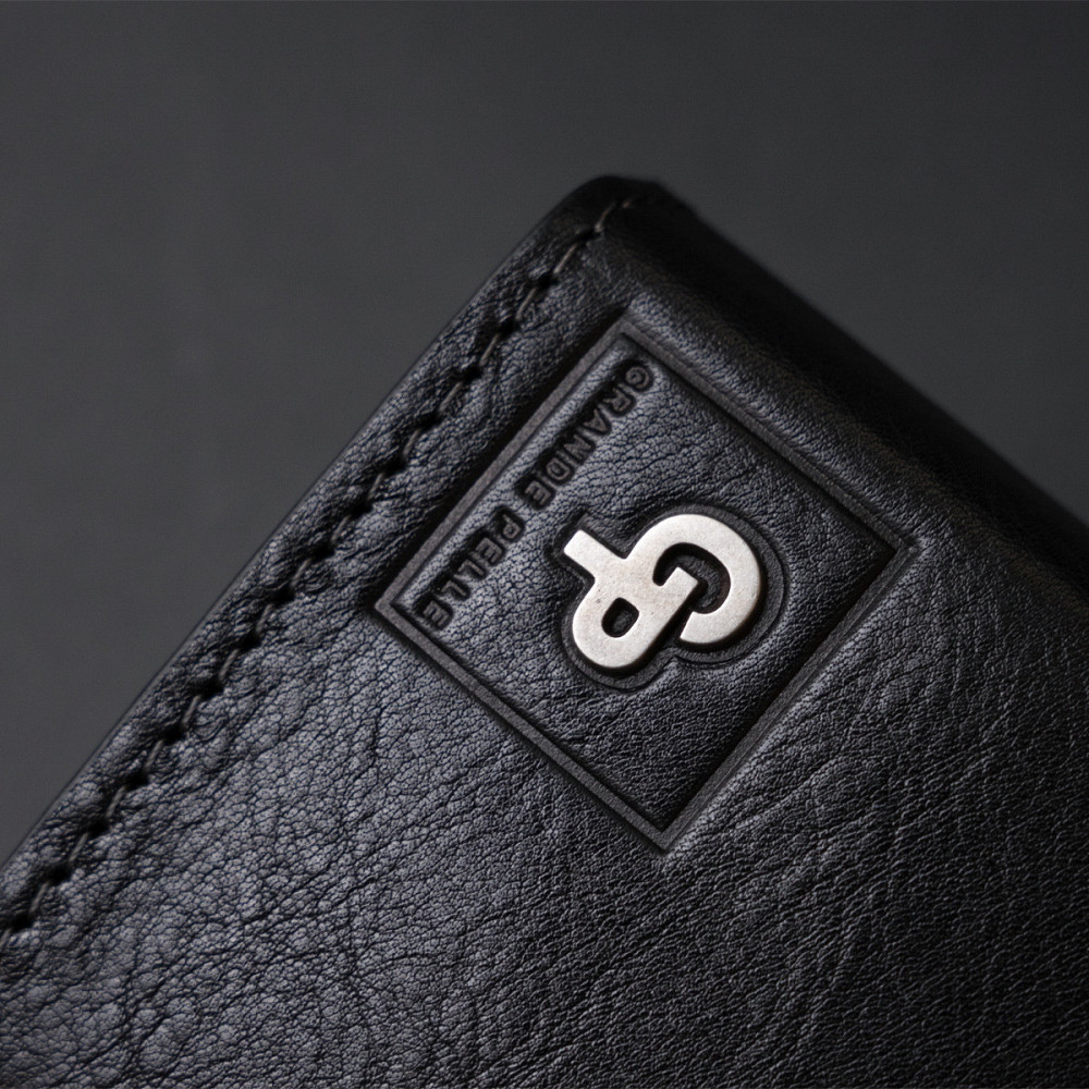 Борсетка элитная кожаная Черная (GRANDE PELLE) Киев - изображение 4