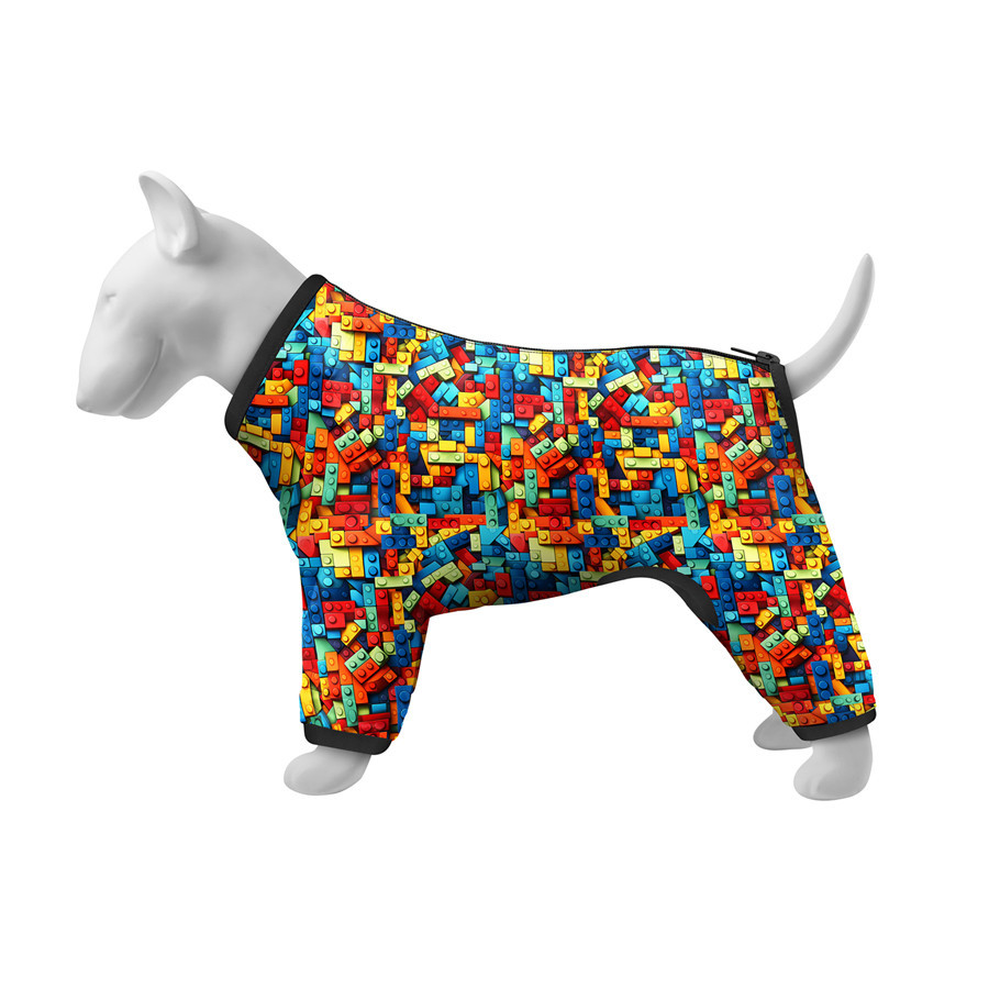 Вітровка для собак WAUDOG Clothes, малюнок "Блоки", M35, В 59-62 см, С 37-40 см Київ - фото 1