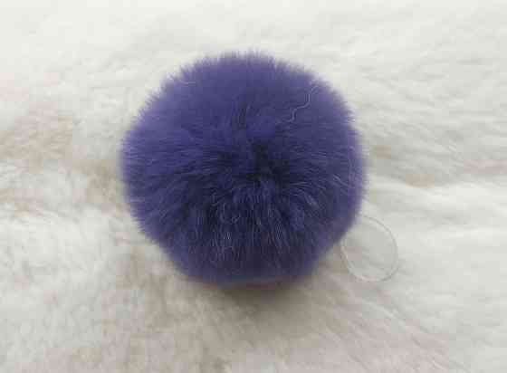 Хутряний бубон на шапку з кролика Rex Фіолетовий Харків